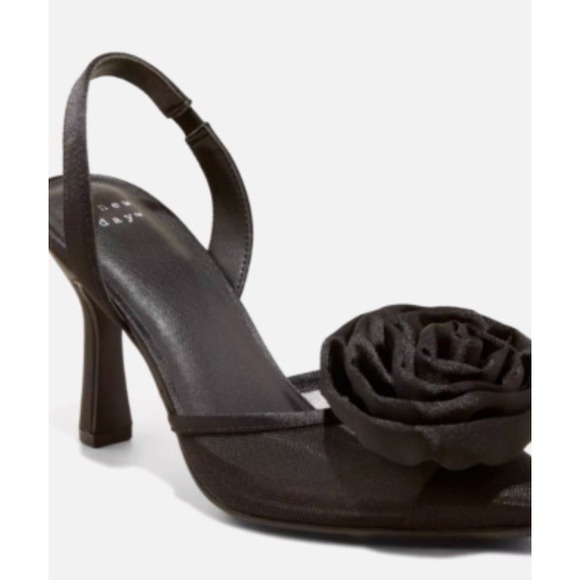 Women's Fleur Florette Slingback Heels - A New Day Black Size 8 - Picture 1 of 4